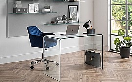 Kahlo Office Chair Blue and Chrome